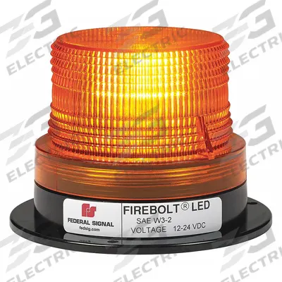 FEDERAL SIGNAL Beacon Light: Flashing Beacon, Amber, 3 5/8 in Overall Ht, LED - Vehicle Flashing Beacons
