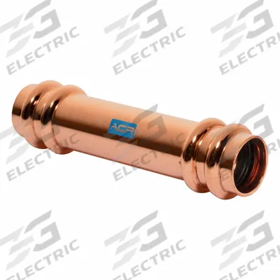 STREAMLINE Crimp Coupling Fitting: Straight, 1 3/8 in CTS x 1 3/8 in CTS size - Refrigeration Copper & Bronze Press Tube Fittings