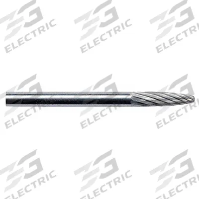 APPROVED VENDOR Carbide Bur: Ball-Nosed Tree, SF-1, Single Cut, 1/4" x 5/8" Head - Single-Cut Ball-Nosed Tree Burs