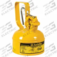 JUSTRITE Type I Safety Can: For Use With Diesel, 1/8 gal Capacity, Powder Coated Steel, Yellow (MPN 10011). Key specifications — Brand: JUSTRITE.