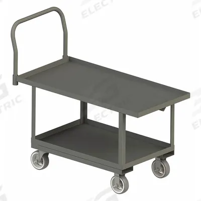 APPROVED VENDOR Platform Truck: 2,000 lb, Solid, 12 ga Deck, Polyurethane, (2) Rigid/(2) Swivel - Work-Height Platform Trucks