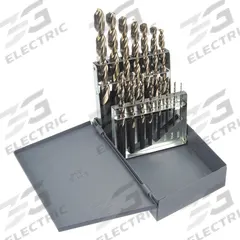 CLE-LINE Jobber Length Drill Bit Set: 15 Pc, 1/16" to 1/2" by 32nds, 135° Split Point, Fast Spiral (MPN C18620). Key specifications — attr1236168: Metal Index.