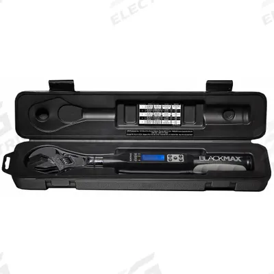 BLACKMAX Digital Torque Wrench: Newton-Meter, 8 to 85 N-m, 15 1/4 in Overall Lg - Flex-Head, Electronic Torque Wrenches