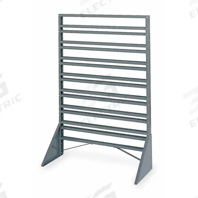 AKRO-MILS Bin Rail Floor Rack: 14 in x 36 in x 54 in, 1 Usable Sides - Stationary Bin Rail Racks Without Bins