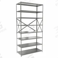 HALLOWELL Metal Shelving: Standalone, Heavy-Duty, 48 in x 18 in, 84 in Overall Ht, 8 Shelves (MPN F7713-18HG). Key specifications — attr41760: Steel; attr41761: Steel; attr37625: Unassembled; attr37628: Gray; attr33609: HALLOWELL.