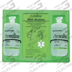 FEND-ALL BY PIP Single Use Eyewash Station: 2 No. of Bottles Included, 32 oz Size (MPN 32-000462-0000-H5). Key specifications — For Use With: 32-000455-0000-H5; Housing Material: Plastic; Standards: FDA Approved; Media Type: Buffered Saline Solution; Contents: Media Included; Housing Style: Open; Brand: FEND-ALL BY PIP.