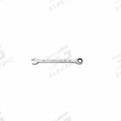 GEARWRENCH Combination Ratcheting Wrench: Alloy Steel, Full Polish Chrome, 1/2 in Head Size - SAE 12-Point Ratcheting Combination Wrenches