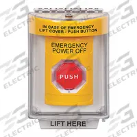 SAFETY TECHNOLOGY INTL Emergency Power Off Push Button Switch: 4 7/8 in Ht, 3 3/16 in Dp, Yellow (MPN SS2249PO-EN). Key specifications — Color: Yellow; Product Type: Exit Push Button; ADA Compliant: Yes; Brand: SAFETY TECHNOLOGY INTERNATIONAL.