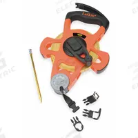 CRESCENT LUFKIN Long Tape Measure: Manual, PSFE100, SAE/Engineers Scale, 100 ft, 1/8 in, Fiberglass. Key specifications — attr939846: PSFE100; attr939849: Fiberglass; attr939859: Nonmagnetic Single Hook; attr939850: Double-Sided; attr939855: 1/8 in; attr944023: Ring End; attr940484: CRESCENT LUFKIN; attr985224: Plastic with Grip.