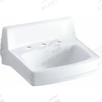 GREENWICH Bathroom Sink: Greenwich™, White, Vitreous China, 20 3/4 in Overall Lg, 3 Faucet Holes (MPN K-2030-0). Key specifications — Series: Greenwich™; Includes: Wall Hanger; Color: White; Brand: GREENWICH; Sink Type: Bathroom; Material: Vitreous China; Sink Material: Ceramic.