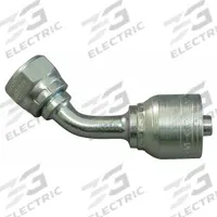 AEROQUIP Hydraulic Crimp Fitting: Steel x Steel, 45° Elbow, -4 For Hose Dash Size, Metric x Crimp (MPN 1A8DLA4). Key specifications — Fitting Gender: Female x Genderless; Fitting Connection Type: Metric x Crimp; Brand: AEROQUIP; Thread Size: M16-1.5; For Hose Dash Size: -4.