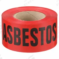 APPROVED VENDOR Barricade Tape: 500 ft Lg, 3 in Wd, Danger Asbestos Removal Legend, Polypropylene (MPN B354R341-200). Key specifications — Tape Message: Danger Asbestos Removal; Message Color: Black; Brand: APPROVED VENDOR.