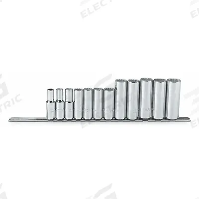PROTO Socket Set: 3/8 in Drive, 12 Piece, 12-Point, Metric - SAE & Metric Socket Sets