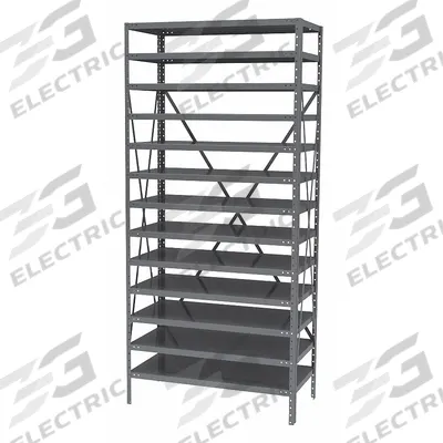AKRO-MILS Bin Shelving: 36 in x 12 in x 79 in, 1 Sided, 0 Bins - Metal Stationary Bin Shelving Without Bins