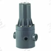 PLAST-O-MATIC Pressure Regulator: PVC, FKM, NPT x NPT, 1 1/2 in Inlet Connection Size (MPN PRHM150V-PV). Key specifications — Brand: PLAST-O-MATIC.