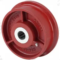 APPROVED VENDOR Track Wheel: 6 1/8 in Wheel Dia., 1 3/4 in Wheel Wd, 2,500 lb Load Capacity, Iron (MPN WFT-6H-1). Key specifications — attr1099880: No; attr1099886: Red; attr1099891: APPROVED VENDOR.