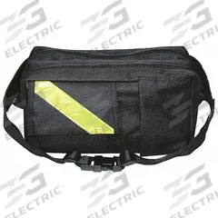 EMI Fanny Pack: 10 in L x 5 in W x 6 in H, Cordura Nylon, Black, 0-10 in/21-30 in, 0-10 in/30+ in (MPN 825 BLACK). Key specifications — Color: Black; Closure Type: Buckle; Features: Adjustable Nylon Webbing Fitted to 20 in to 54 in Waists; Brand: EMI.