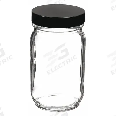 KIMBLE Storage Bottle: 125 mL - Clear Wide Mouth Round Glass Lab Bottles