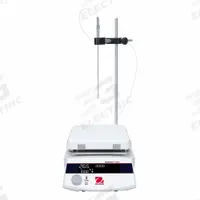 OHAUS Hot Plate Stirrer: US Std Plug Type, 1 Positions, 7 in Plate Wd, 7 in Plate Lg, Rectangular (MPN e-G52HP07C KIT 100-120V). Key specifications — attr1025312: OHAUS; attr1025316: Digital; attr1025320: Yes; attr1025333: Ceramic Coated Aluminum; attr1025337: Hot Plate Stirrer; attr1029342: Hot Plate Stirrer; attr1029343: Yes; attr1071280: 100-120V AC.