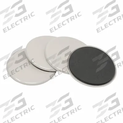MASTER CASTER Furniture Glides: Plastic, Round, Beige, 5 in Overall Dia, 3/8 in Overall Ht - Adhesive Glides
