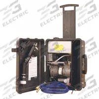 FSI Decontamination Shower: Wheeled, Plug-In, 1 gpm Max Flow Rate, 15 ft Hose Lg, 1 Spray Heads (MPN F-EEDSS-SCET). Key specifications — Color: Black; Brand: FSI; Electrical Connection Type: Plug-In; Decontamination Component: Equipment Decon using Electrostatic Technology.