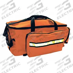 EMI Trauma Response Bag: 24 in L x 10 in W x 14 in D, Nylon, Orange, 0-10 in/30+ in, 11-20 in (MPN 826). Key specifications — Color: Orange; Closure Type: Zipper; Features: Waterproof Rubber Bottom; Brand: EMI.