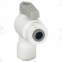 PARKER Manual Two-Way Ball Valve: 1/2 in, Polypropylene, Angle, Push x Push, One-Piece, Lever (MPN LFPP8MVEU8M). Key specifications — Brand: PARKER; Handle: Lever.