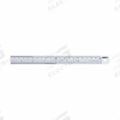 INSIZE Steel Rule: 7110-200, 8 in / 200 mm, 0.04 in Thick, Clear, Black, Rigid, Square Edge, Pouch. Key specifications — attr939978: 1/16 in; attr944136: Pouch; attr934745: INSIZE; attr944504: Outside Read; attr944508: Horizontal; attr944509: Clear; attr939993: Decimal; attr986193: Etched.