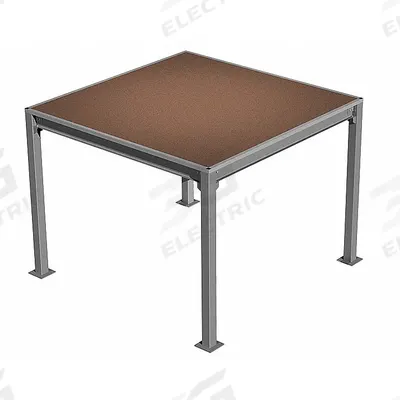 PORTA-KING High Density Board Mezzanine: 16 ft x 16 ft x 9 ft, Unassembled - Heavy-Traffic Deck
