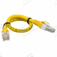 HARTING Cordset: Cat6a, RJ45 Male Straight x RJ45 Male Straight, 2 m Lg, PUR, Yellow, Shielded, IP20 (MPN 09474747111). Key specifications — Brand: HARTING; Cable Jacket Color: Yellow; IP Rating: IP20; Performance Category: Cat6a.