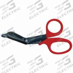 EMI Shears: Shear, Titanium, Angled/Rounded, Plastic, 7 1/2 in Overall Lg, Reusable, Red (MPN 1099-R). Key specifications — Disposability: Reusable; Product Type: Shear; Color: Red; Blade Material: Titanium; Handle Material: Plastic; Brand: EMI; Blade End Type: Angled.