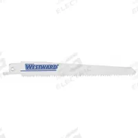 WESTWARD Reciprocating Saw Blade: 5 Teeth per Inch, 6 in Blade Lg, 1.3 mm Blade Thick, 5 PK (MPN 24A568). Key specifications — attr1109198: 5; attr1109200: Rigid for Straight Cuts; attr1109201: Straight; attr1109209: WESTWARD.
