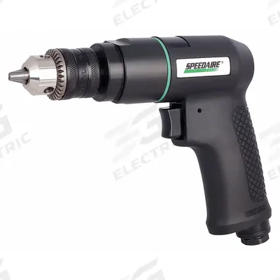 SPEEDAIRE Air-Powered Drill: 3/8 in Chuck, Medium Duty, 2,600 RPM, 0.5 hp - Pistol-Grip Air-Powered Drills