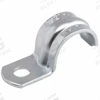 Conduit & Pipe Strap Clamp, One-Hole: 1/2 in Trade Size, Steel, IMC/RMC (MPN 1332). Key specifications — Manufacturer Part Number: 1332; Color: Gray; Compatible Conduit Trade Size: 1/2 in; Compatible Conduit Type: IMC; RMC; Compatible Nominal Conduit/Pipe Size: 1/2 in; Compatible Pipe Size: 1/2 in; Finish: Electroplated.