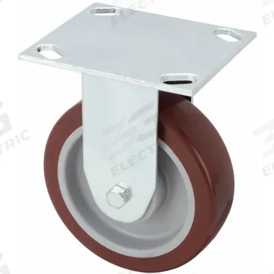 APPROVED VENDOR Plate Caster: Rigid, No Brake, Polyurethane, 5 in Wheel Dia. - General-Purpose NSF-Listed Sanitary Plate Casters