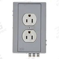 HUBBELL DIN Rail Receptacle: Duplex, 5-15, Gray, 125V AC, 15 A, 2 Pole / 3 Wire (MPN DRUB15)