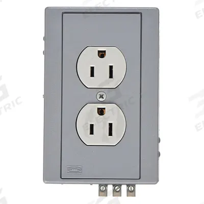 HUBBELL DIN Rail Receptacle: Duplex, 5-15, Gray, 125V AC, 15 A, 2 Pole / 3 Wire (MPN DRUB15) - General Purpose Receptacles