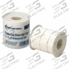 FIRST AID ONLY First Aid Kit Refill: White, 5 yd Roll Lg, 1 in_3/8 in_5/8 in Tape Wd, Refill (MPN FAE-9089). Key specifications — Unitized: Unitized; Brand: FIRST AID ONLY; Manufacturer Part Number: FAE-9089; Elasticity: Non-Elastic; Sterility: Non-Sterile; Adhesiveness: Adhesive; Latex Content: Latex Free; Standards: ANSI Z308.1-2015.