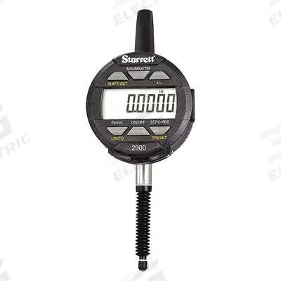 STARRETT Digital Indicator: 0 in to 1 in /0 mm to 25 mm, Inch/Metric, +/- 0.001 in Accuracy - Digital Indicators with Non-Removable Flat Back