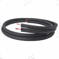 STREAMLINE Liquid and Suction Line Set: 50 ft Lg, 1/2 in Insulation, 3/8 in Plain Liquid, Copper (MPN 61020500B6). Key specifications — Insulation Color: Black; Insulation Material: Elastomeric; Line Material: Copper; Connection Material: Copper; Brand: STREAMLINE.