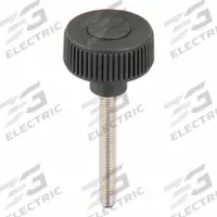 Hand Knob: Knurled, Plastic w/ SS Thread, M8 Thread, 60 mm Thread Lg, 40 mm Dia, Gray (MPN K0261.5108X60). Key specifications — Brand: KIPP; Color: Gray.