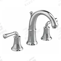 AMERICAN STANDARD Mid Arc Bathroom Faucet: Delancey, Brass, Polished Chrome Finish, Widespread, Arc (MPN 7052807.002). Key specifications — Includes: Drain; Brand: AMERICAN STANDARD; Series: Delancey.