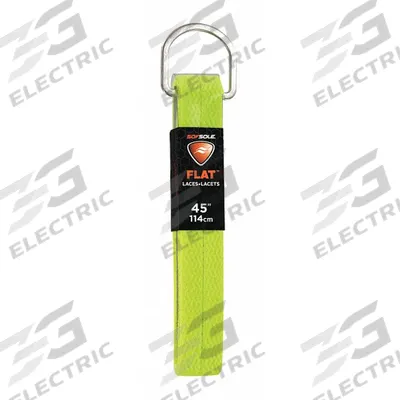 SOF SOLE Boot and Shoe Laces: 84741, Neon Yellow, Polyester, 45 in Overall Lg, Flat - Boot & Shoe Laces