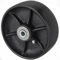 APPROVED VENDOR Caster Wheel: 6 in Wheel Dia., 2 in Wheel Wd, Iron, 2,000 lb Load Rating, Roller (MPN 400K32). Key specifications — Includes Spanner Bushing: Included; Wheel/Tread Material: Iron; Wheel/Tread Color: Black; Brand: APPROVED VENDOR.