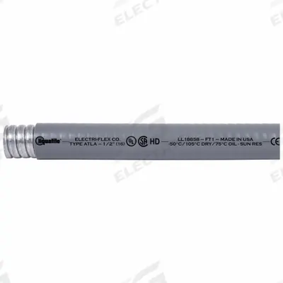 LIQUATITE Liquid Tight Conduit: 1/2 in Trade Size, Gray, 100 ft Nominal Lg - Extreme Temperature Liquid-Tight Flexible Metal Conduit