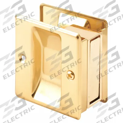 PRIME-LINE Combination Tray and Edge Pull: Unthreaded Holes, Brass, Gold - Pocket Door Pull Handle