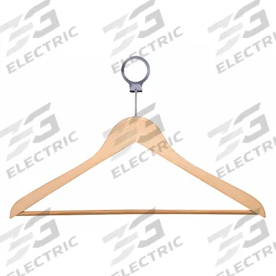 HONEY-CAN-DO Clothes Hanger: Closed Hook, Wood, 8 1/2 in Ht, 17 3/4 in Wd, 3/16 in Thick - Security Clothes Hangers
