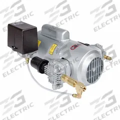 GAST Piston Air Compressor: 0.5 hp, Tankless, 4.1 cfm, 50 psi, 115/230V AC, Oil Free (MPN 4LCB-246S-M450GX). Key specifications — attr48430: GAST; attr48445: 60 Hz; attr48450: 115/230V AC; attr48474: Single; attr48487: Tankless.