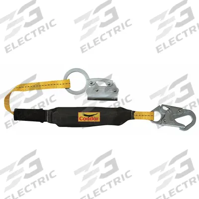 CONDOR Rope Grab: 310 lb Capacity, Steel, O-Ring, Shock-Absorbing Lanyard, Rope Lifeline - Rope Grabs with Shock-Absorbing Lanyard for Vertical Rope Lifelines