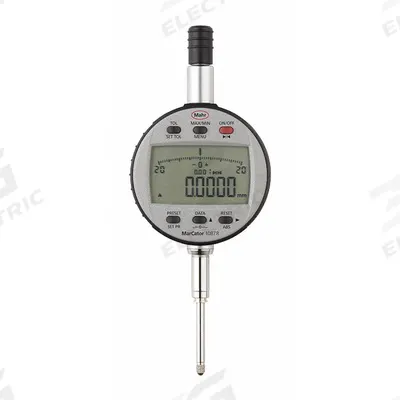 MAHR Digital Indicator: 0 in to 1 in /0.001 mm to 25 mm, Inch/Metric, 0.002 mm Accuracy - Digital Indicators with Removable Flat Back